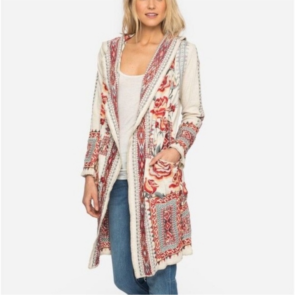 Johnny Was Biya Telerose Hooded Duster Size XS